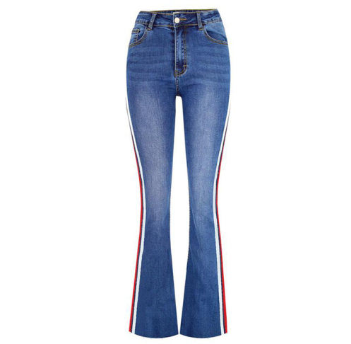 European and American women's high waist stretch denim flare pants denim wide leg pants