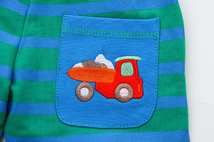 New Summer Cotton Stripe Boys Casual Shorts