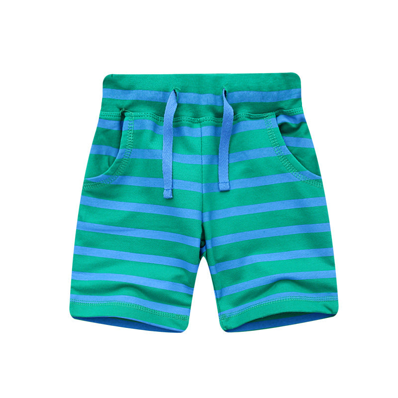 New Summer Cotton Stripe Boys Casual Shorts