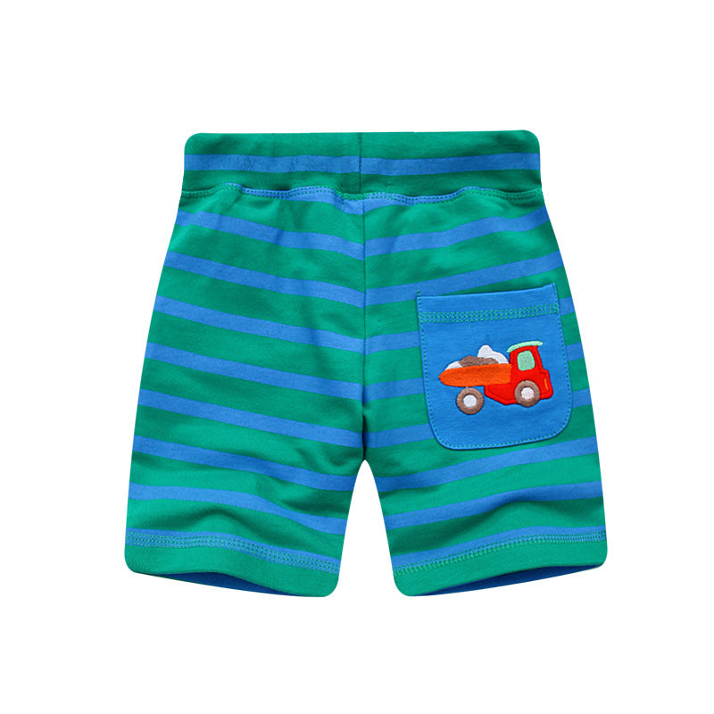 New Summer Cotton Stripe Boys Casual Shorts