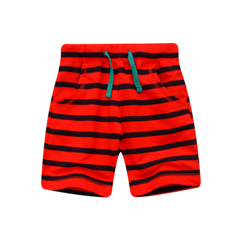 New Summer Cotton Stripe Boys Casual Shorts