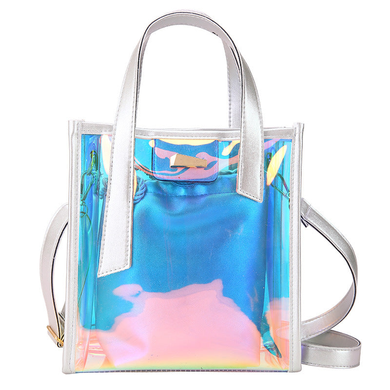 Transparent fashion jelly picture mother handbag