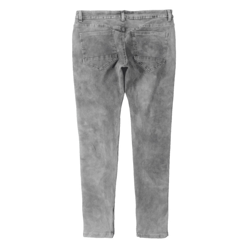 Frayed denim gray trousers for men's