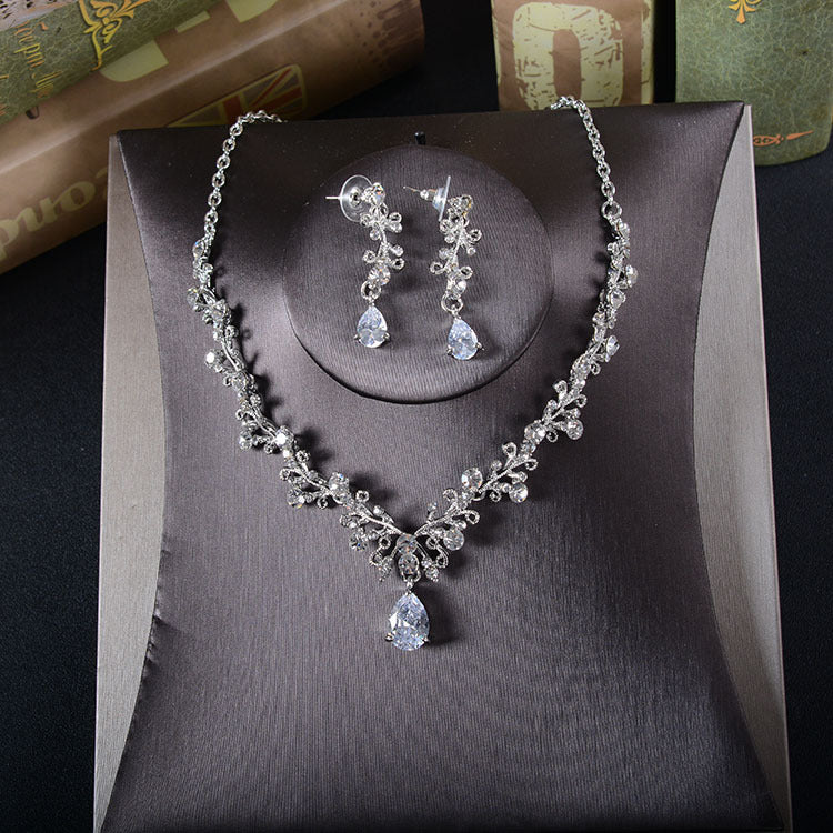 Women TL205 Korean bridal Rhinestone Earrings, necklace, bridal jewelry, Wedding Tiara, accessories, suits