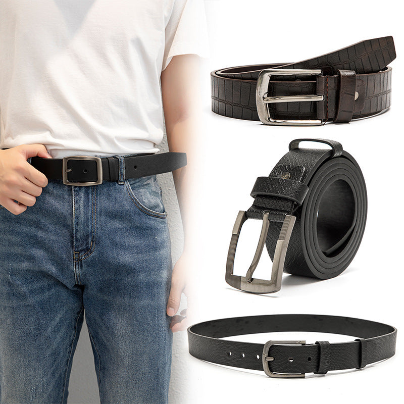 Men's Alloy Pin Buckle Decorative Denim Belt