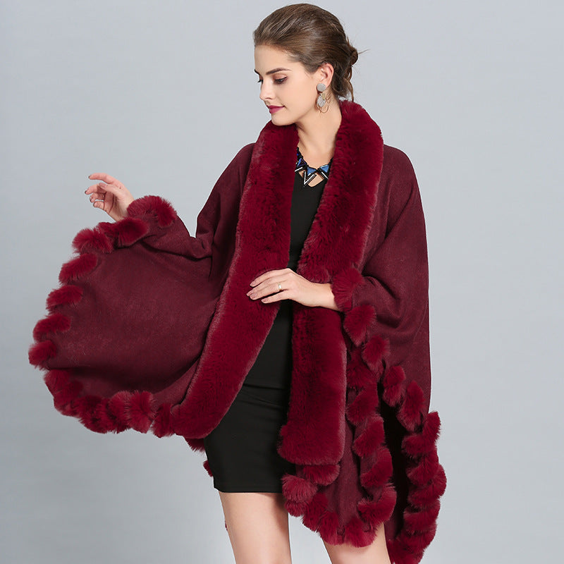 Winter Thick Shawl Imitation Fox Fur Long Collar