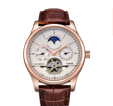 Men's automatic mechanical watch men's watch leather belt waterproof multi-function sports watch tourbillon watch