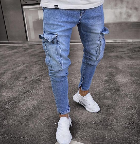 Cargo Denim Jeans For Men's