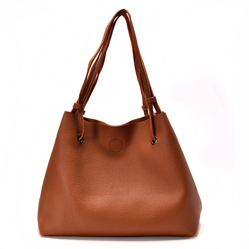 Picture two piece bag new spring and summer 2021 Korean fashion embossed single shoulder bag hand raisins mother bag bag