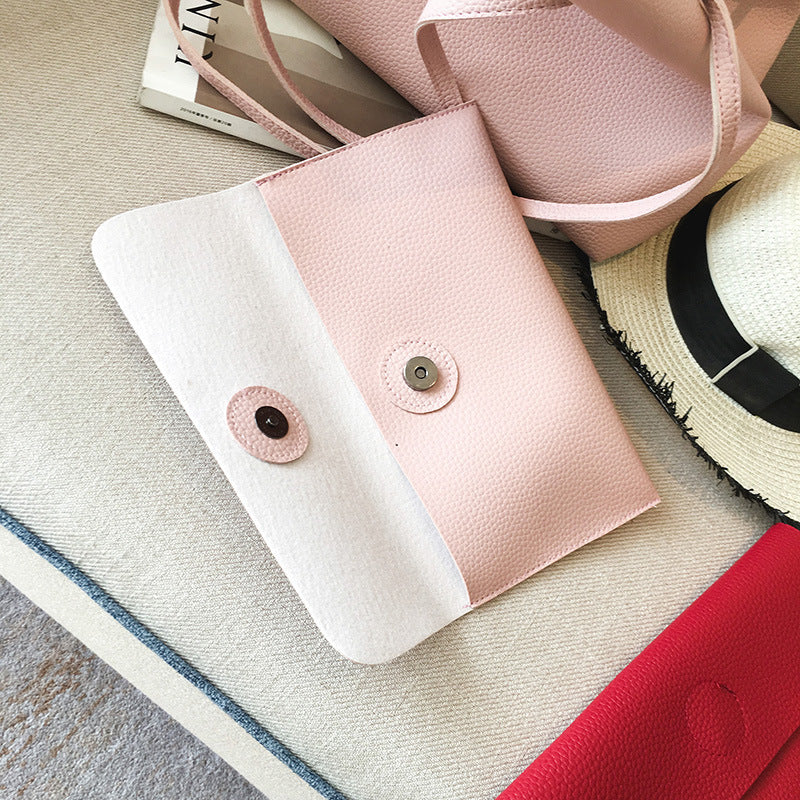 Picture two piece bag new spring and summer 2021 Korean fashion embossed single shoulder bag hand raisins mother bag bag