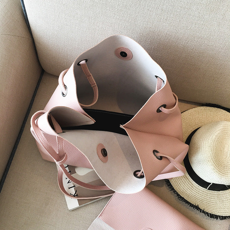 Picture two piece bag new spring and summer 2021 Korean fashion embossed single shoulder bag hand raisins mother bag bag