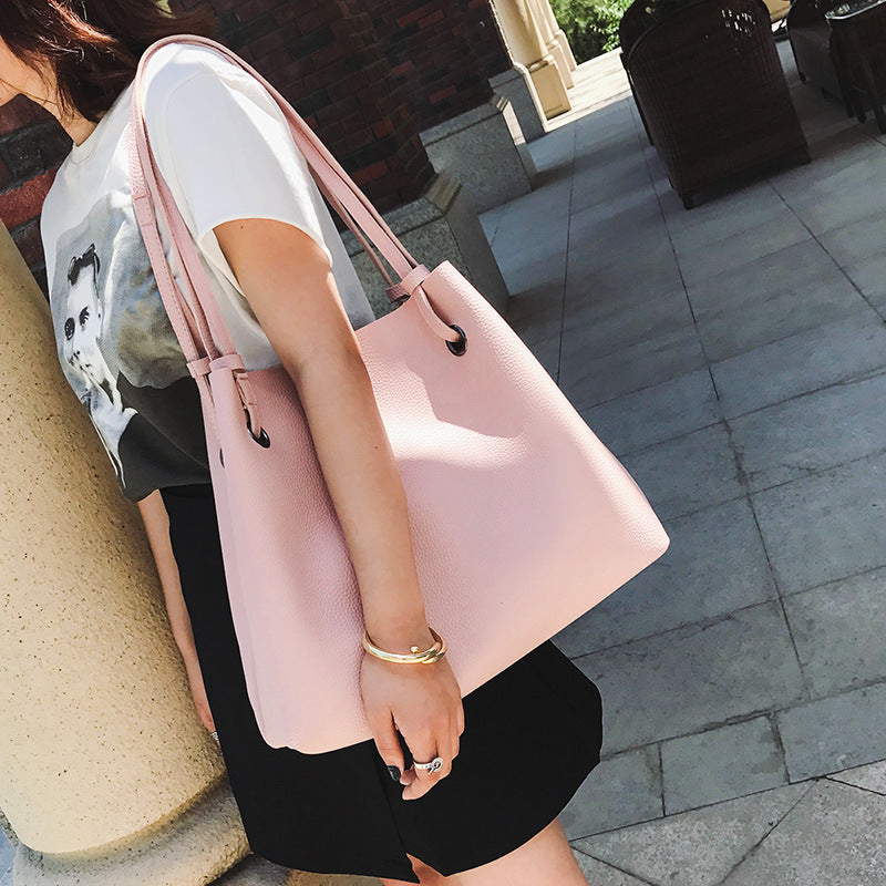 Picture two piece bag new spring and summer 2021 Korean fashion embossed single shoulder bag hand raisins mother bag bag