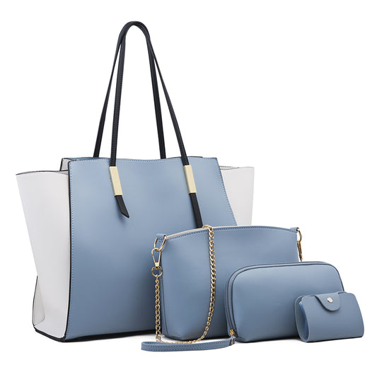 Women's solid color four-piece bag