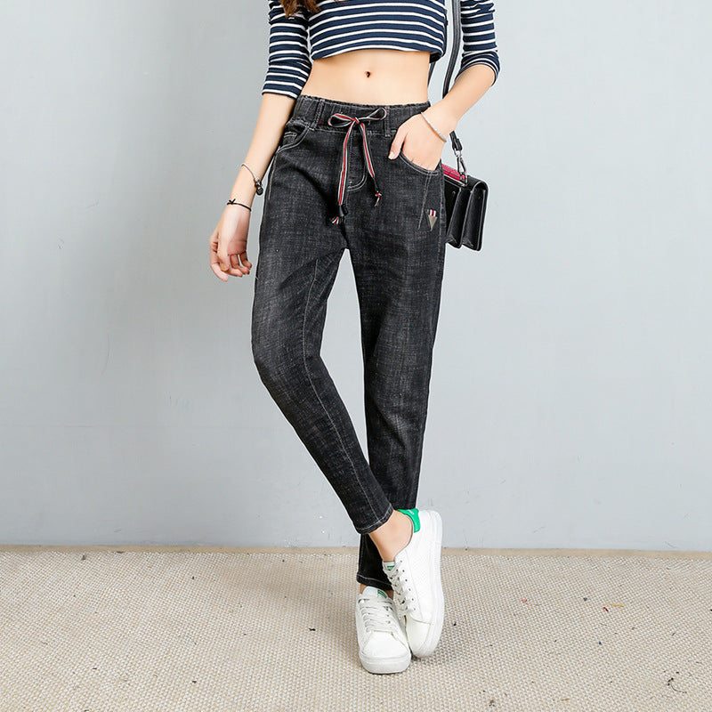 2021 winter pants Haren jeans female large size women new long pants loose casual baggy pants turnip pants