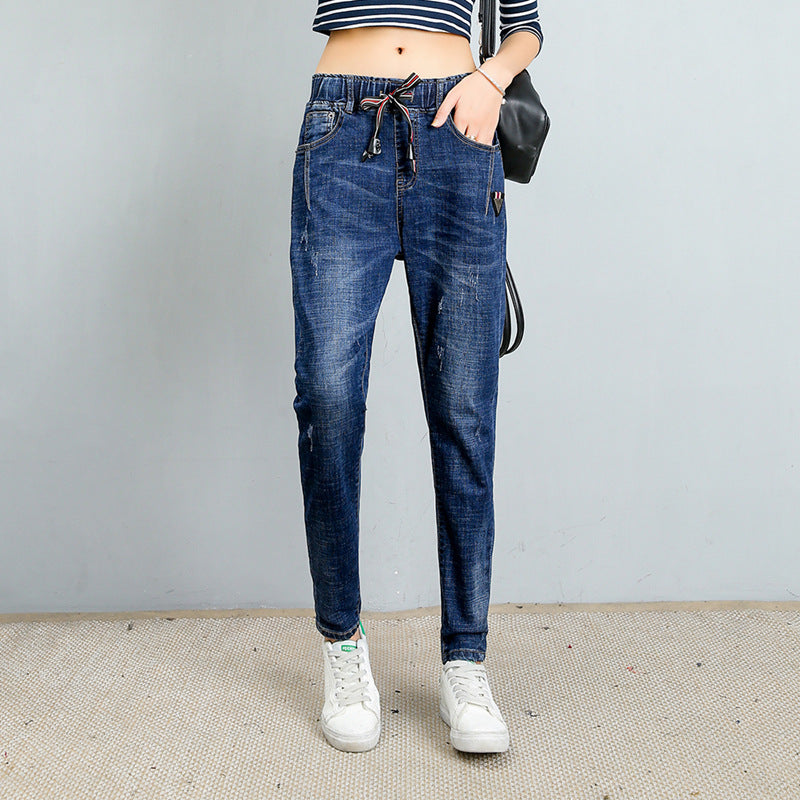 2021 winter pants Haren jeans female large size women new long pants loose casual baggy pants turnip pants