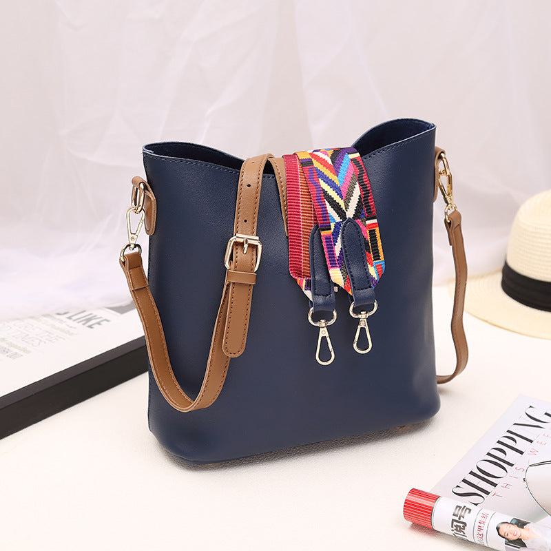 Bag 2021 female fashion color mosaic bucket bag shoulder bag with diagonal package bag manufacturers selling 8054