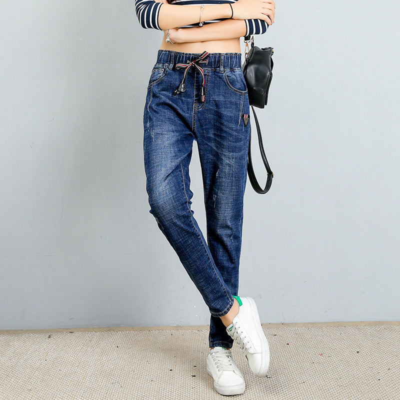 2021 winter pants Haren jeans female large size women new long pants loose casual baggy pants turnip pants