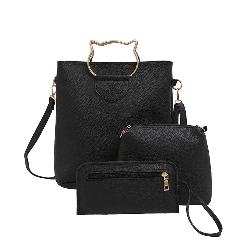 New handbag fashionears three piece tote bag all-match single shoulder bag large handbag