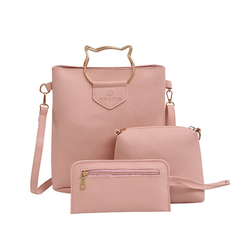 New handbag fashionears three piece tote bag all-match single shoulder bag large handbag