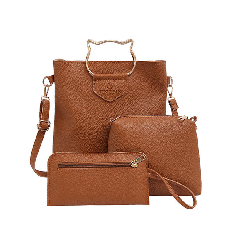 New handbag fashionears three piece tote bag all-match single shoulder bag large handbag