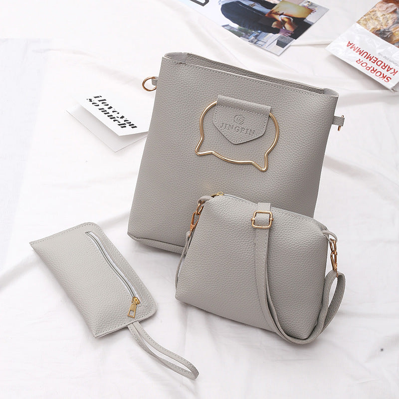 New handbag fashionears three piece tote bag all-match single shoulder bag large handbag