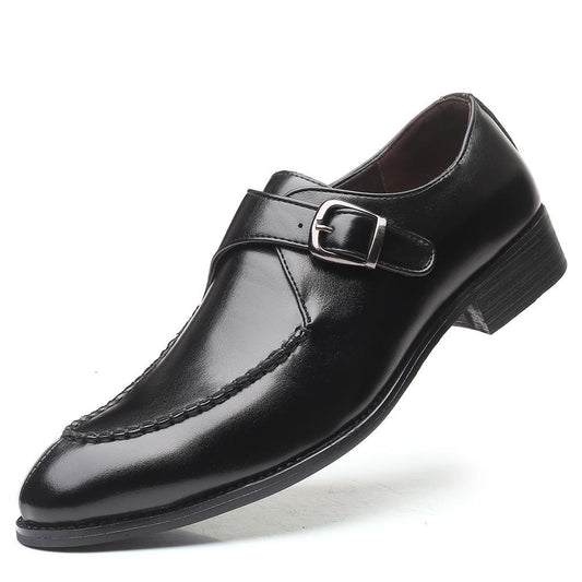 Men's leather toe cap British formal shoes