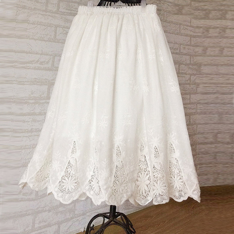 Hollow lace skirt for women