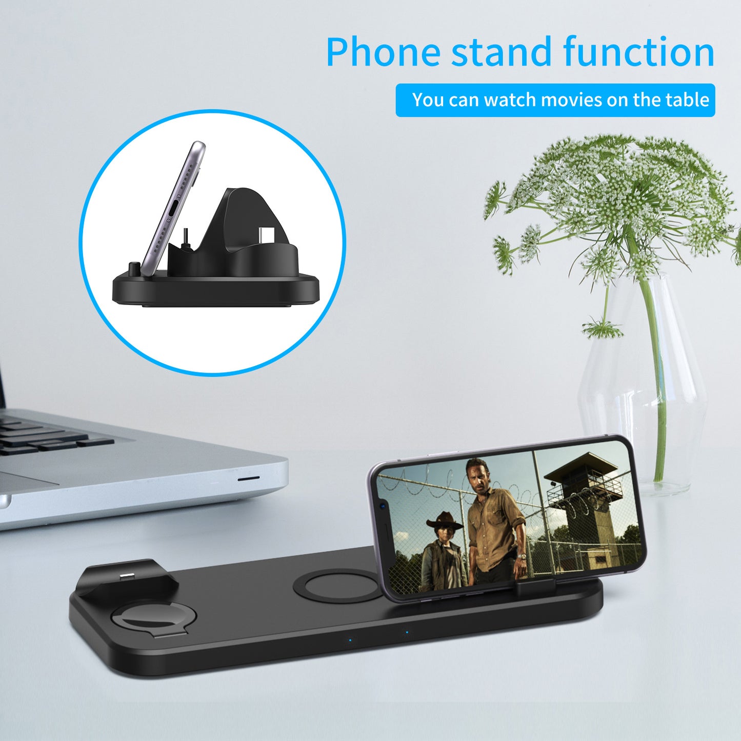 Multi functional Wireless Charger Doc for smart watch and mobile phones