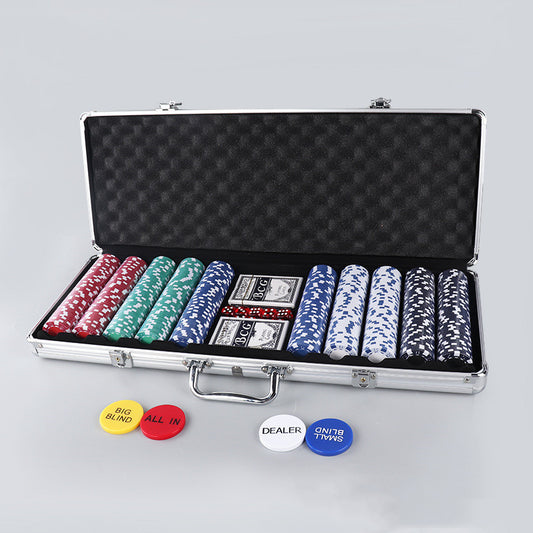 Chips, Dice Style, Poker Suit, Aluminum Box Poker Set