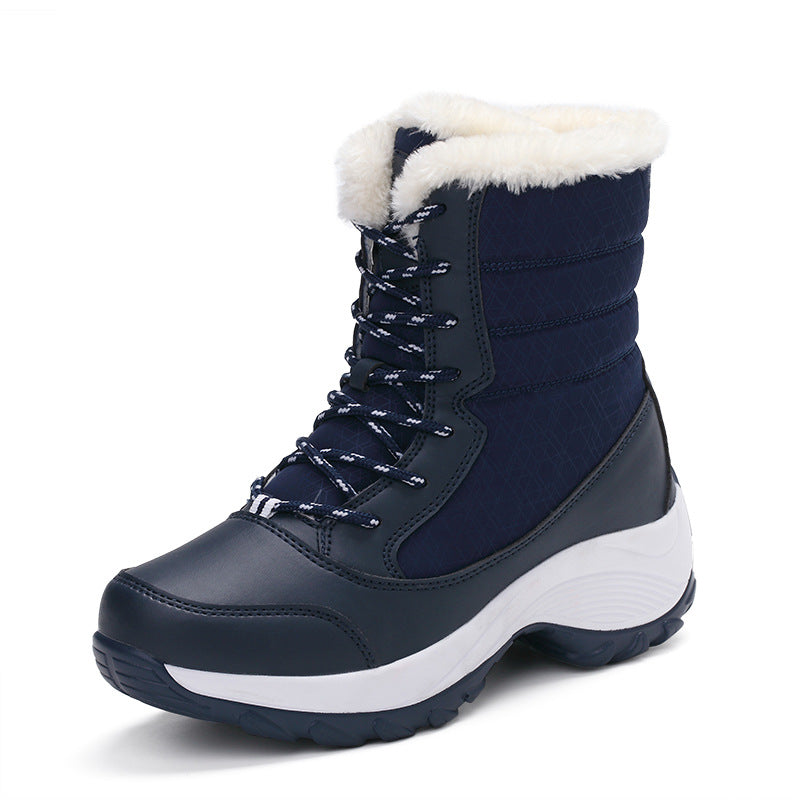 Women Snow Boots Female High To Help Waterproof Ladies Cotton Shoes Boots Plus Velvet Shoes