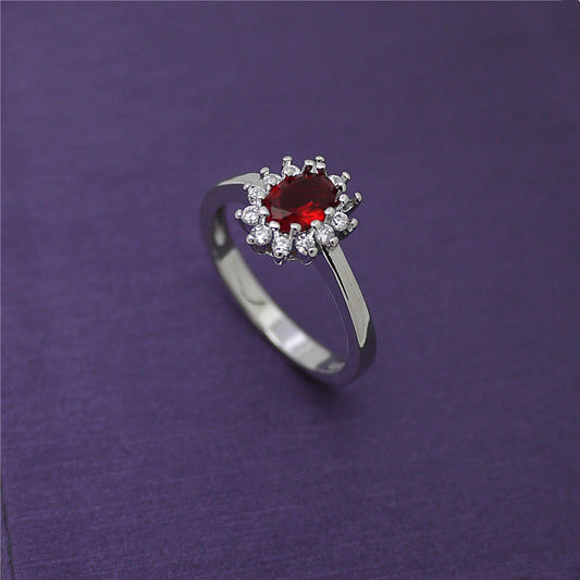 Women High-end foreign explosions jewelry Europe and the United States popular engagement ring high-grade blue zircon gold ring