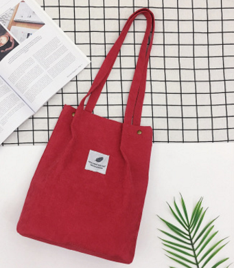 Summer literary small  corduroy canvas bag simple tide female hand shoulder bag