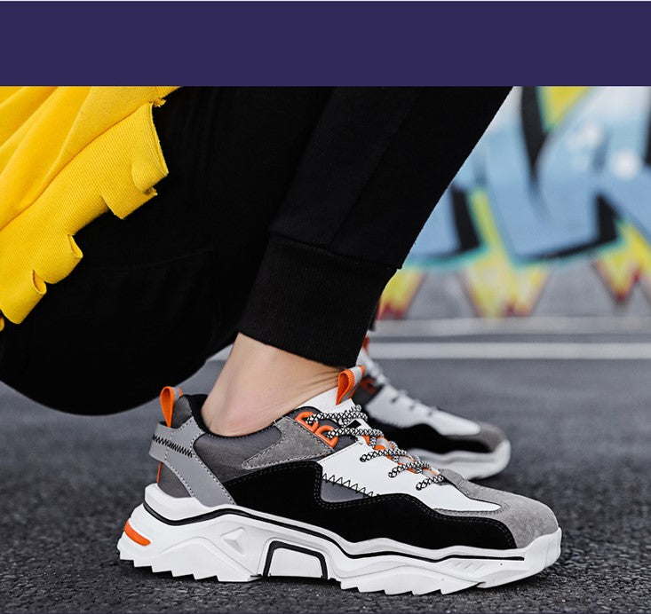 Winter men''s shoes Korean trend all kinds of sports casual shoes high school students running boys dad ins shoes