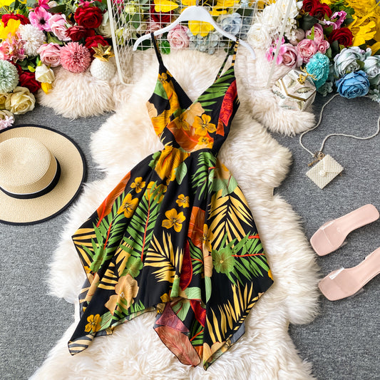 V-neck chiffon dress