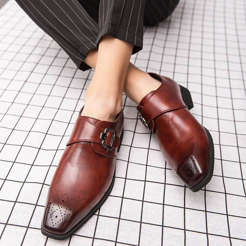 Square head side buckle overshoes for men