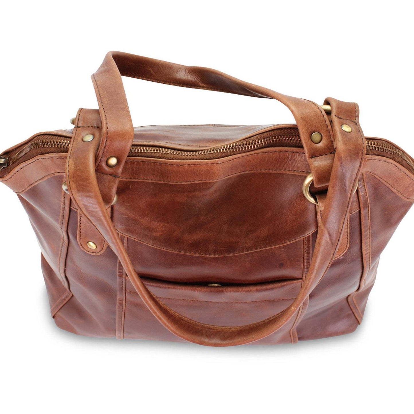 Large Bag Soft Leather Gradient Color Single Shoulder