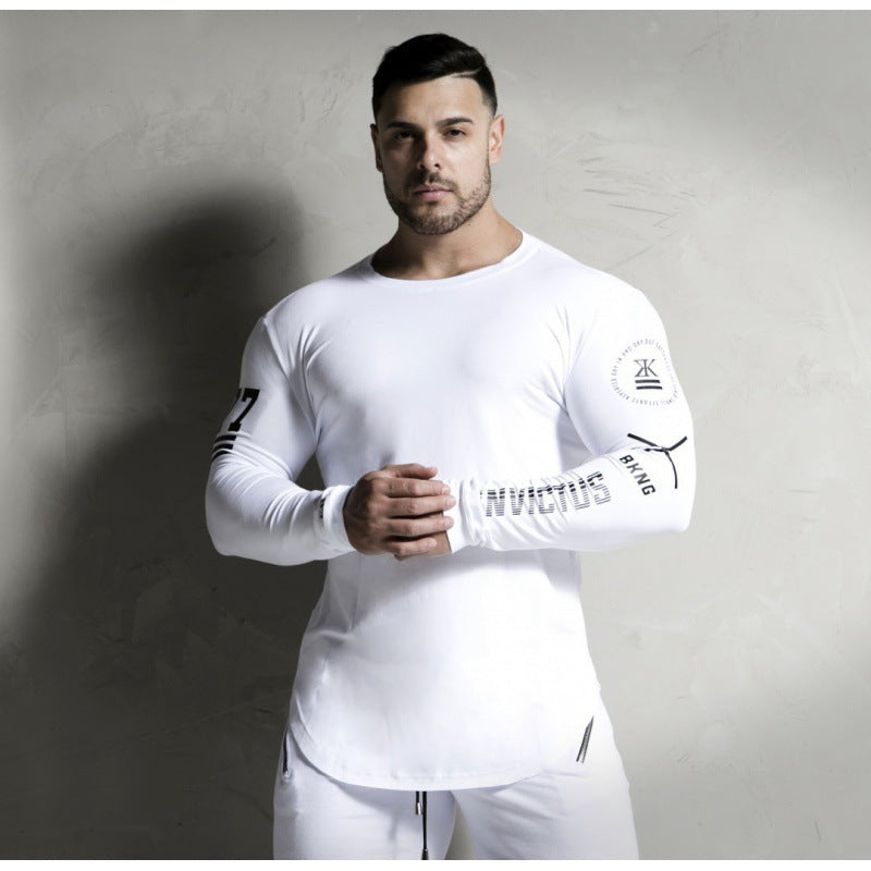 European And American Men Running Round Neck Slim Fitness Clothes