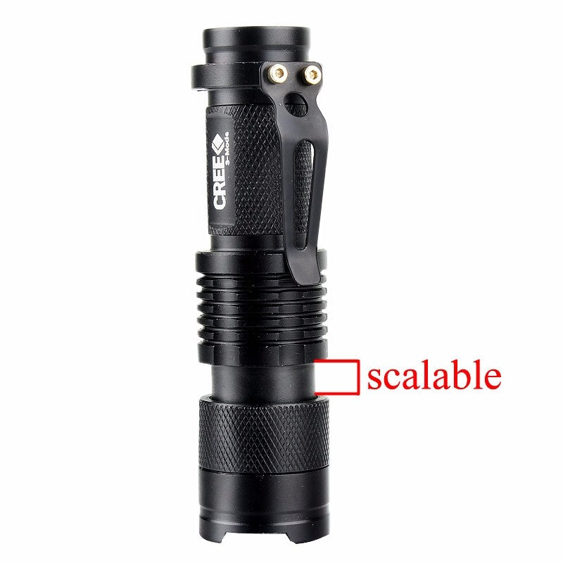 5 Colors Mini LED Flashlight CREE Q5 2000lm Waterproof LED Laterna 1 Modes Zoomable PortableTorch penlight AA 14500