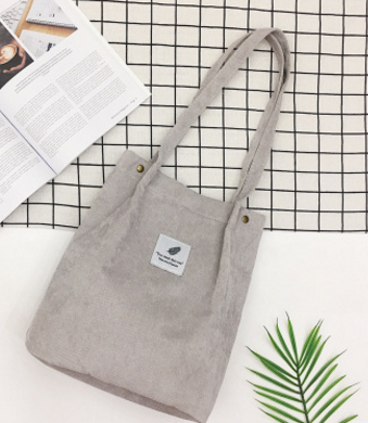 Summer literary small  corduroy canvas bag simple tide female hand shoulder bag