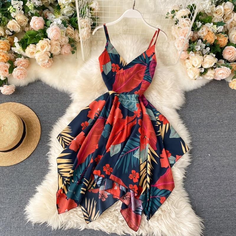 V-neck chiffon dress