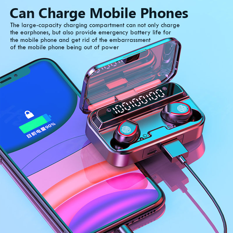 Bluetooth Wireless Headphones with Mics Sport Waterproof TWS Bluetooth Earphones Touch Control