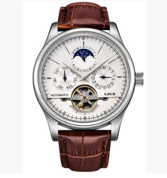 Men's automatic mechanical watch men's watch leather belt waterproof multi-function sports watch tourbillon watch