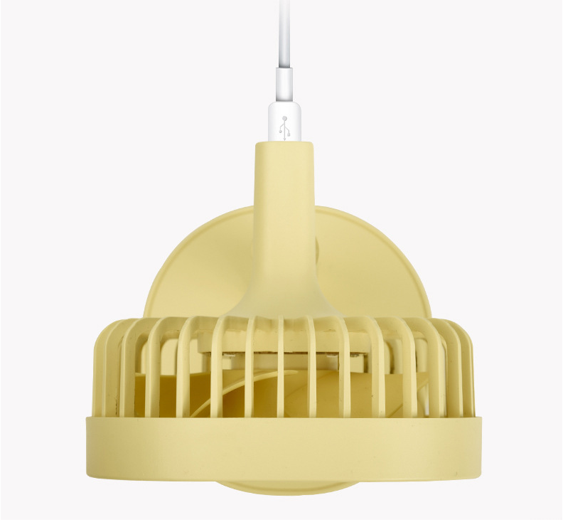 Square Three-speed Adjustable USB Small Fan With Lamp Desktop Portable Fan