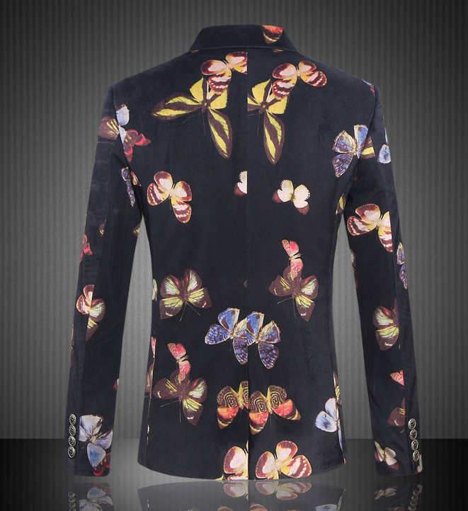 Men Printed  Blazer Jacket Brand Slim Fit Male Plus Size 6XL Cotton Business Wedding Casual Suit Blazer Costume Homme F2349