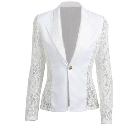 Lace panel small suit blazer for women