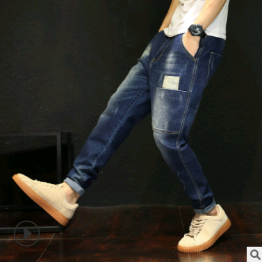 2021 autumn new men's stretch jeans loose harem pants large size men's clothing