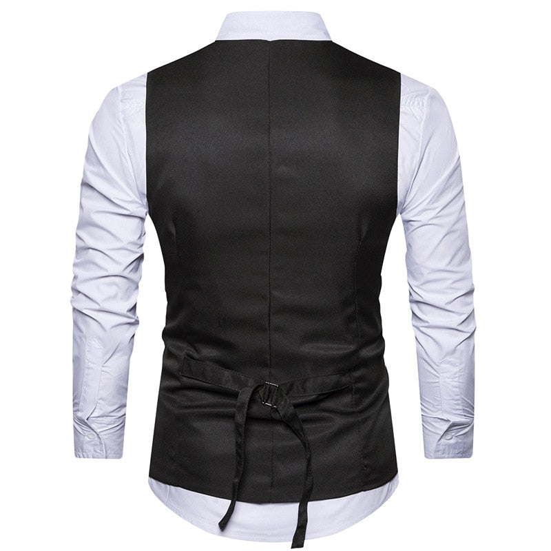 Men's new European code personality stitching suit vest men's cross-border fashion fake two men's vest