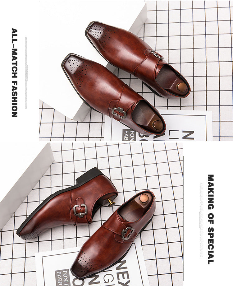 Square head side buckle overshoes for men