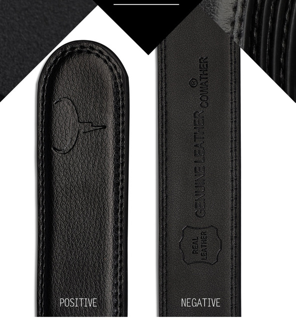 Men's leather belt with automatic buckle