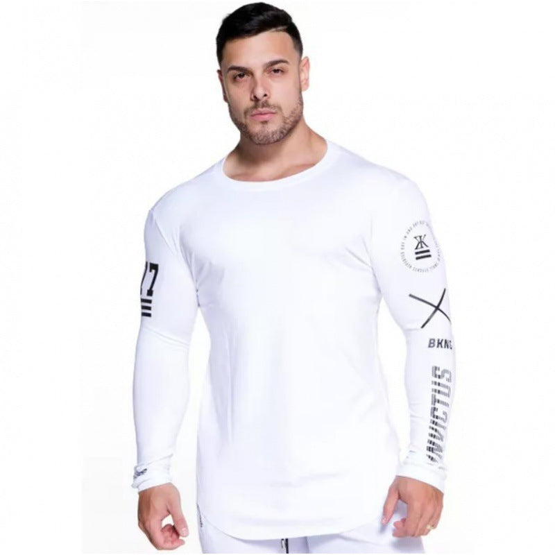 European And American Men Running Round Neck Slim Fitness Clothes